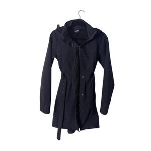 The North Face Womens Black Belted Hooded Softshell Coat S